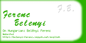 ferenc belenyi business card