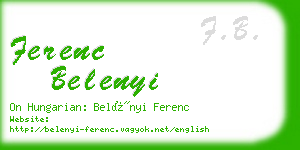 ferenc belenyi business card